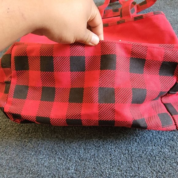 Disneyland 2019 Christmas Holiday Red Mickey & Minnie Tote Bag Disney Parks - Picture 3 of 13